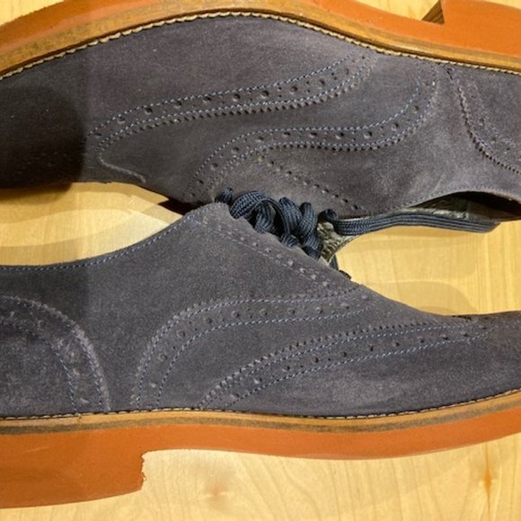 Authentic To Boot New York Adam Derrick Size 10.5 Blue Suede Oxford Mens Dress main image 8